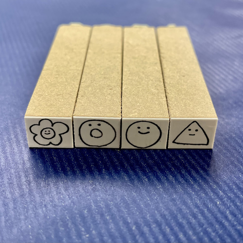 かわいい顔付評価スタンプ4点セット】はんこ 花マル ◎○△学校 音読