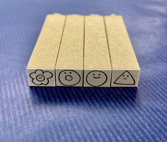 かわいい顔付評価スタンプ4点セット】はんこ 花マル ◎○△学校 音読