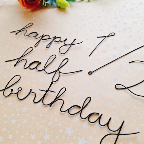 Happy Birthday レターバナー ワイヤーアート 誕生日 雑貨・その他
