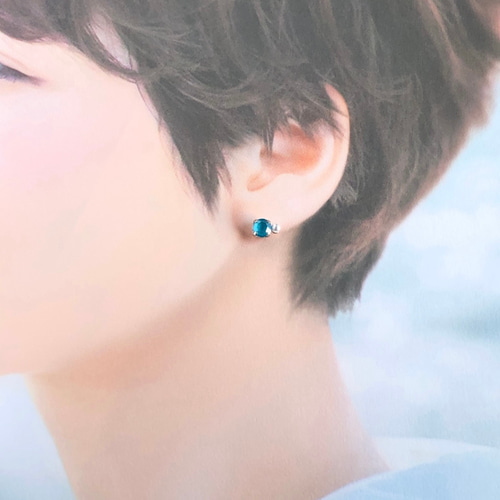 スワロフスキー ネックレス＆ピアス（イヤリング）セット＊アズール