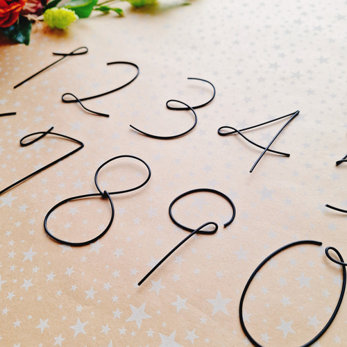 数字 ワイヤーアート ワイヤークラフト 誕生日 記念日 雑貨・その他