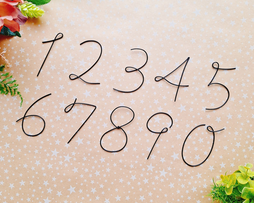 数字 ワイヤーアート ワイヤークラフト 誕生日 記念日 雑貨