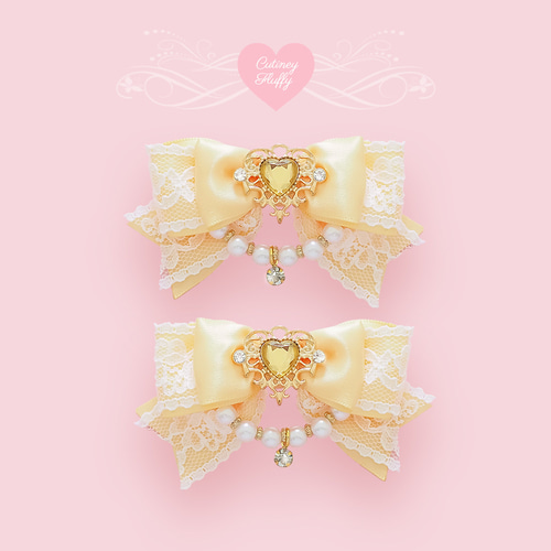 ヘアクリップ リボン 量産型 地雷 推し色 魔法少女 夢かわいい