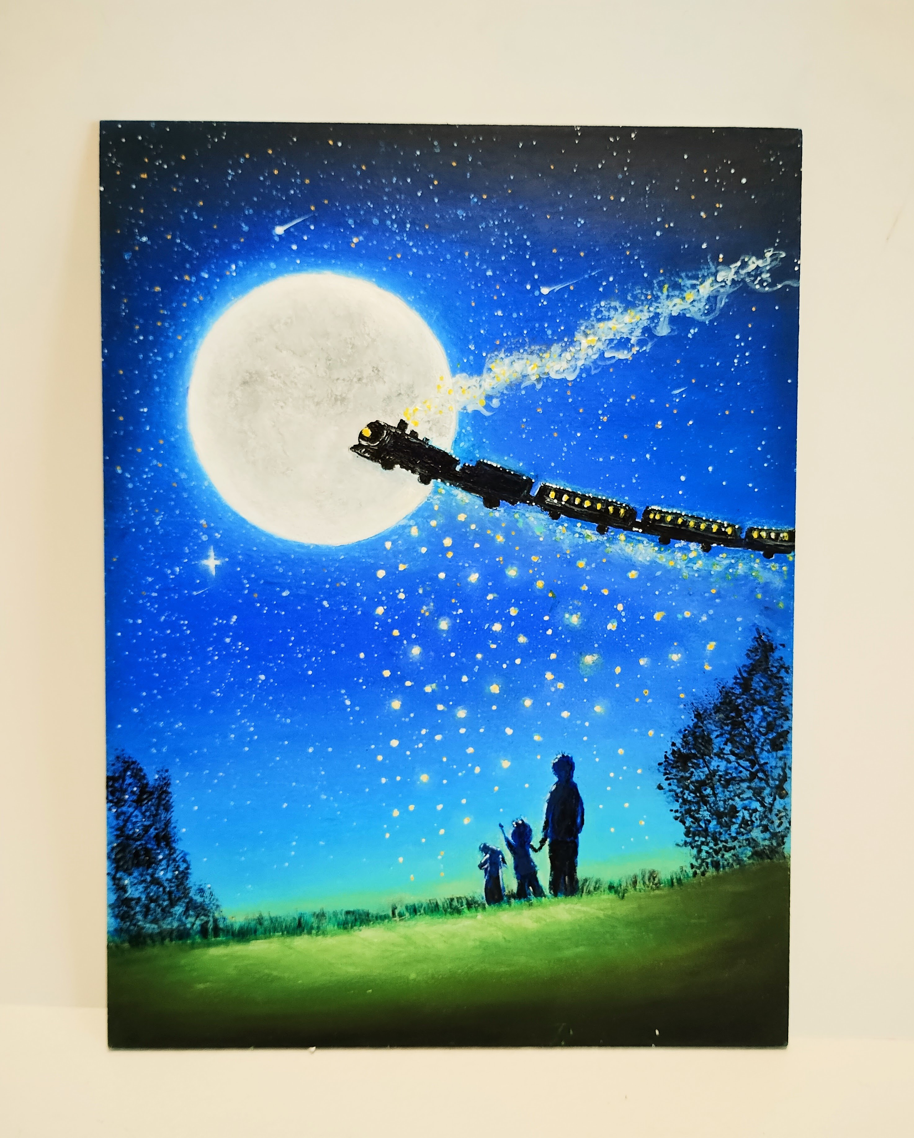 点森】 オイルパステル画 原画 A5 かる 点森】 オイルパステル画 原画 A5 かる