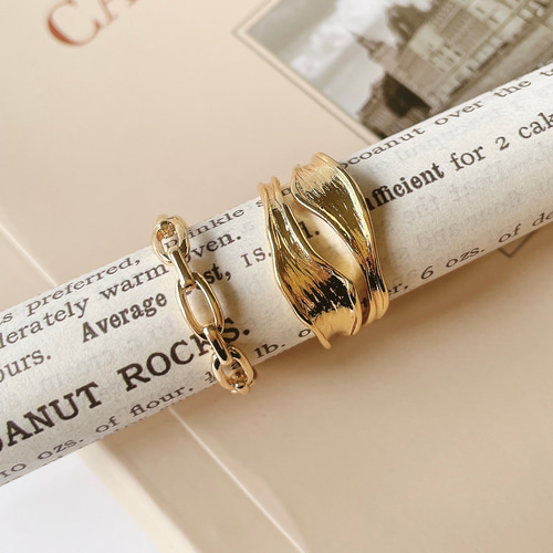 重ね付けリング2本セット ゴールド フリーサイズ フォークリング