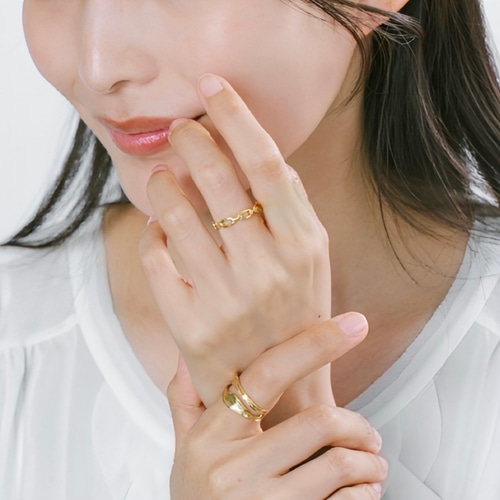 重ね付けリング2本セット ゴールド フリーサイズ フォークリング