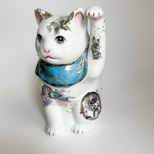 招き猫　磁器 招き猫 龍 磁器製 リュウ Beckoning cat 招き猫 Obsidian 通販