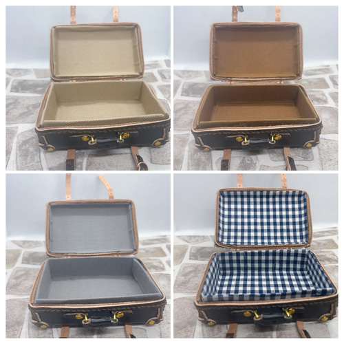 受注製作】本革1/6ドール用ミニチュアクラッシックトランク（黒