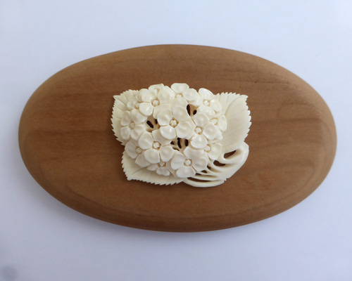 ナンタケットバスケット カービング オーナメントアイボリー＆べっ甲① 本象牙 アイボリーカービング、ナンタケットバスケット用オーナメント