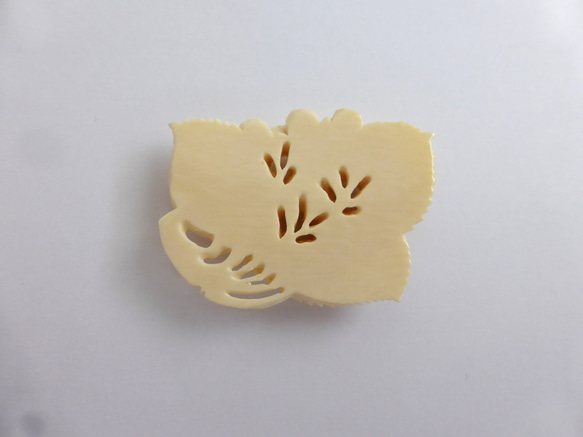 本象牙　アイボリーカービング　ナンタケットバスケット用オーナメント「紫陽花/アジサイ」(Ⅳ) 紫陽花/アジサイ