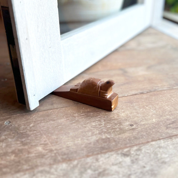 天然木◇無垢材◇ドアストッパー◇アニマル◇チーク◇ナチュラル