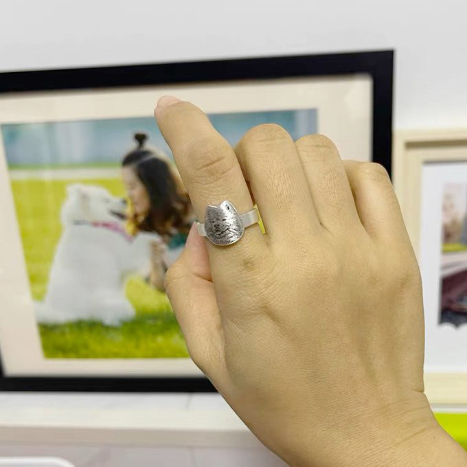 世界中一つだけの指輪.リング（太め） No：03　愛犬・愛猫ペット・動物　うさぎ　鳥　ハムスタ-　ペット　インテリア