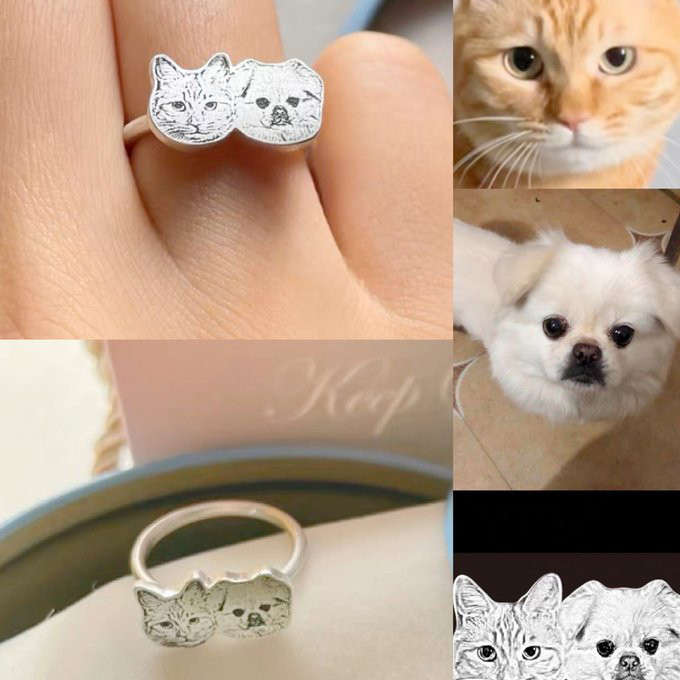 世界中一つだけの指輪.リング（丸い） No：04　愛犬・愛猫ペット・動物　うさぎ　鳥　ハムスタ-　ペット　インテリア