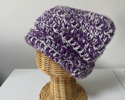 紫の猫耳ニット帽 ニット帽・ビーニー てあみちゃん 通販 17854944