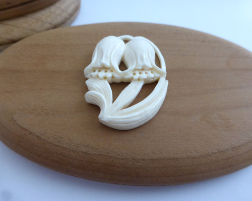 本象牙 アイボリーカービング、ナンタケットバスケット用オーナメント