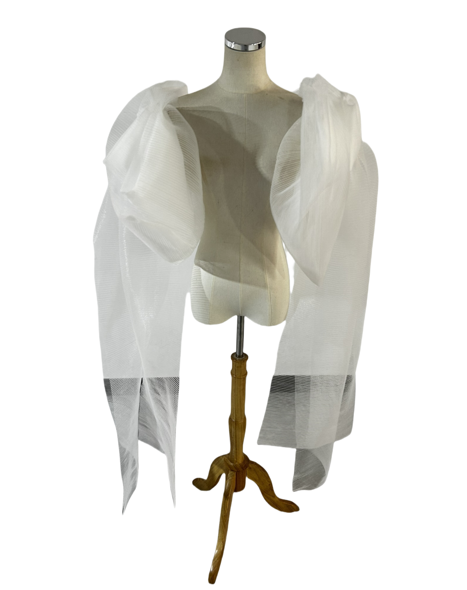 リボン 姫袖 スリット ストレッチ 可愛い 結婚式 ウェディングドレス 取り外し袖 色直し        Ω