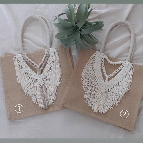 マクラメジュートバッグ サイズL かごバッグ Sae.macrame 通販｜Creema 