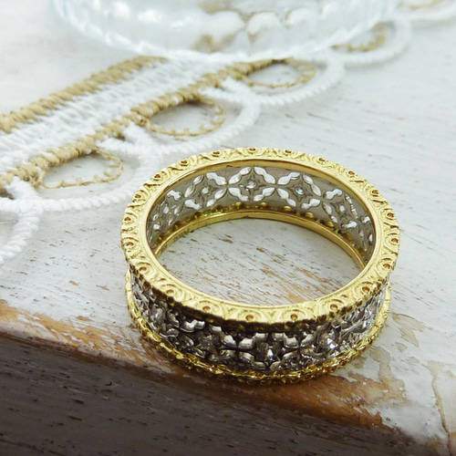 ✧Pt900/K18YG ダイヤモンド 0.20ct リング 指輪・リング Stella 通販 