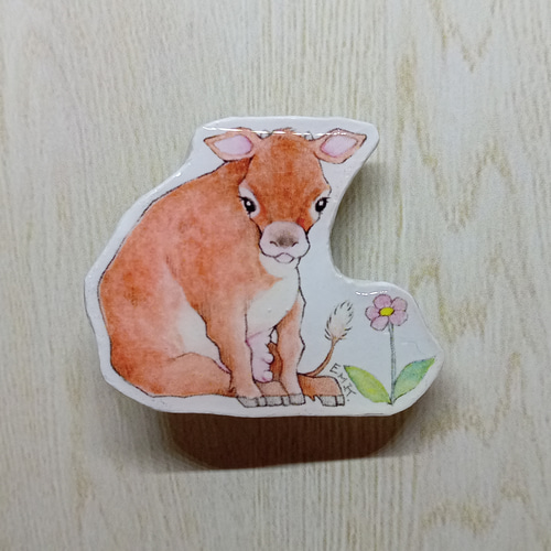 紙製！どうぶつブローチ【牛 ウシ うし】 ブローチ リス科総本舗/加藤 