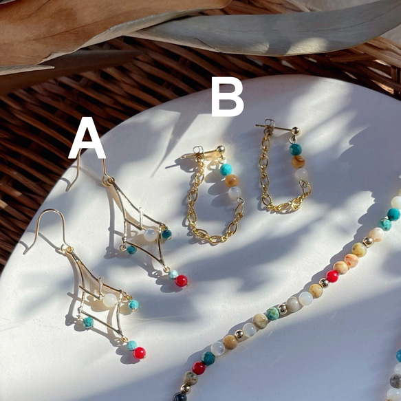 夏の福袋 ✧人気エスニック2点セット✧ ネックレス＆選べるピアス(イヤリング) 14枚目の画像