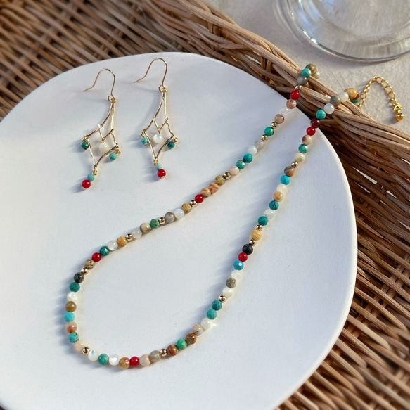 夏の福袋 ✧人気エスニック2点セット✧ ネックレス＆選べるピアス(イヤリング) 3枚目の画像