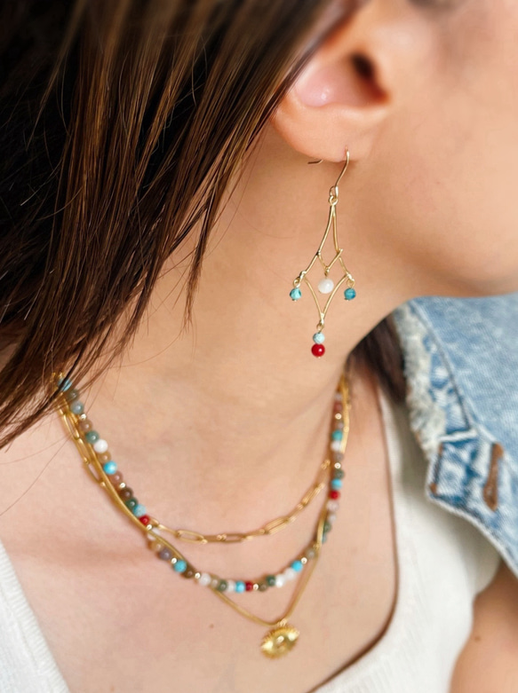 夏の福袋 ✧人気エスニック2点セット✧ ネックレス＆選べるピアス(イヤリング) 10枚目の画像