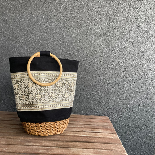 Anatelier アナトリエ ビッグリボンバッグ 籠バッグ ラタンかごバッグ