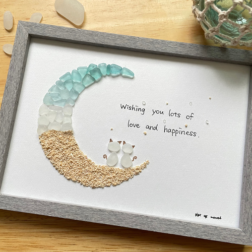 シーグラス 月と猫 三日月 ムーン シーグラスアート ガラス 星の砂 貝殻 インテリア雑貨 置物 その他アート Gift of waves 通販|Creema(クリーマ) 17856371 シーグラス 月と猫 三日月 ムーン シーグラスアート ガラス 星の砂 貝殻 インテリア雑貨 置物 その他アート Gift of waves 通販|Creema(クリーマ) 17856371