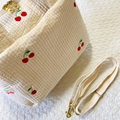 さくらんぼ 2way マザーズバッグ 刺繍 オリジナル ヌビバッグ ヌ さくらんぼ 2way マザーズバッグ 刺繍 オリジナル ヌビバッグ ヌ