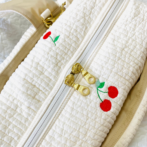 さくらんぼ 2way マザーズバッグ 刺繍 オリジナル ヌビバッグ ヌ さくらんぼ 2way マザーズバッグ 刺繍 オリジナル ヌビバッグ ヌ