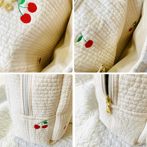 さくらんぼ 2way マザーズバッグ 刺繍 オリジナル ヌビバッグ ヌ さくらんぼ 2way マザーズバッグ 刺繍 オリジナル ヌビバッグ ヌ