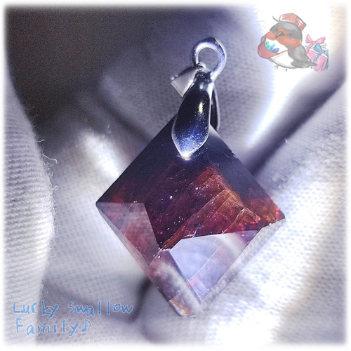◇ 大きな粒結晶 ガーネット ファンシー ファセットカット ペンダント
