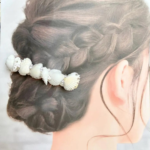 貝殻と巻貝のビックバレッタ バレッタ Sara's Style 通販