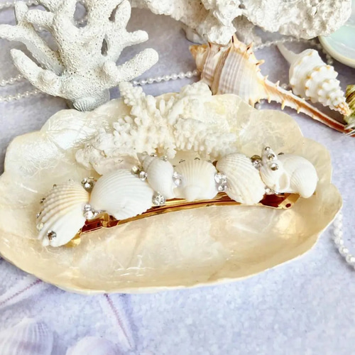 貝殻と巻貝のビックバレッタ バレッタ Sara's Style 通販 17856567