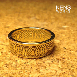 USAケネディハーフダラー銀貨 ドッグタグネックレス 金18kメッキ仕上げ