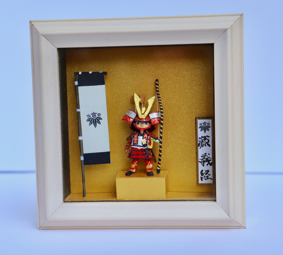 紙で作った立体ミニチュア　戦国武将シリーズ　(源義経) 2枚目の画像
