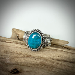 ターコイズ シルバーリング 22号 ナンバーエイト ターコイズ トルコ石 シルバーリング 指輪 22号