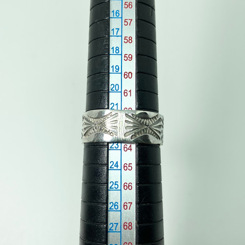 ターコイズ シルバーリング 装飾的デザイン 22号 ターコイズ インレイ