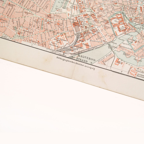 デンマーク首都 コペンハーゲン 都市 アンティークマップ 古地図