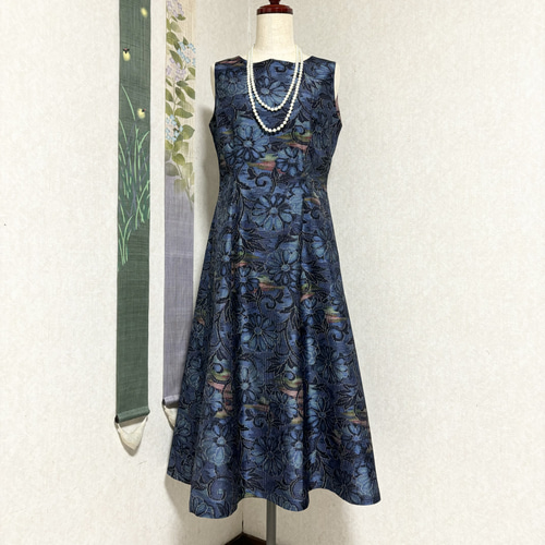 大島紬プリンセスラインワンピース 卯月 ワンピース Lotus*Musashi  