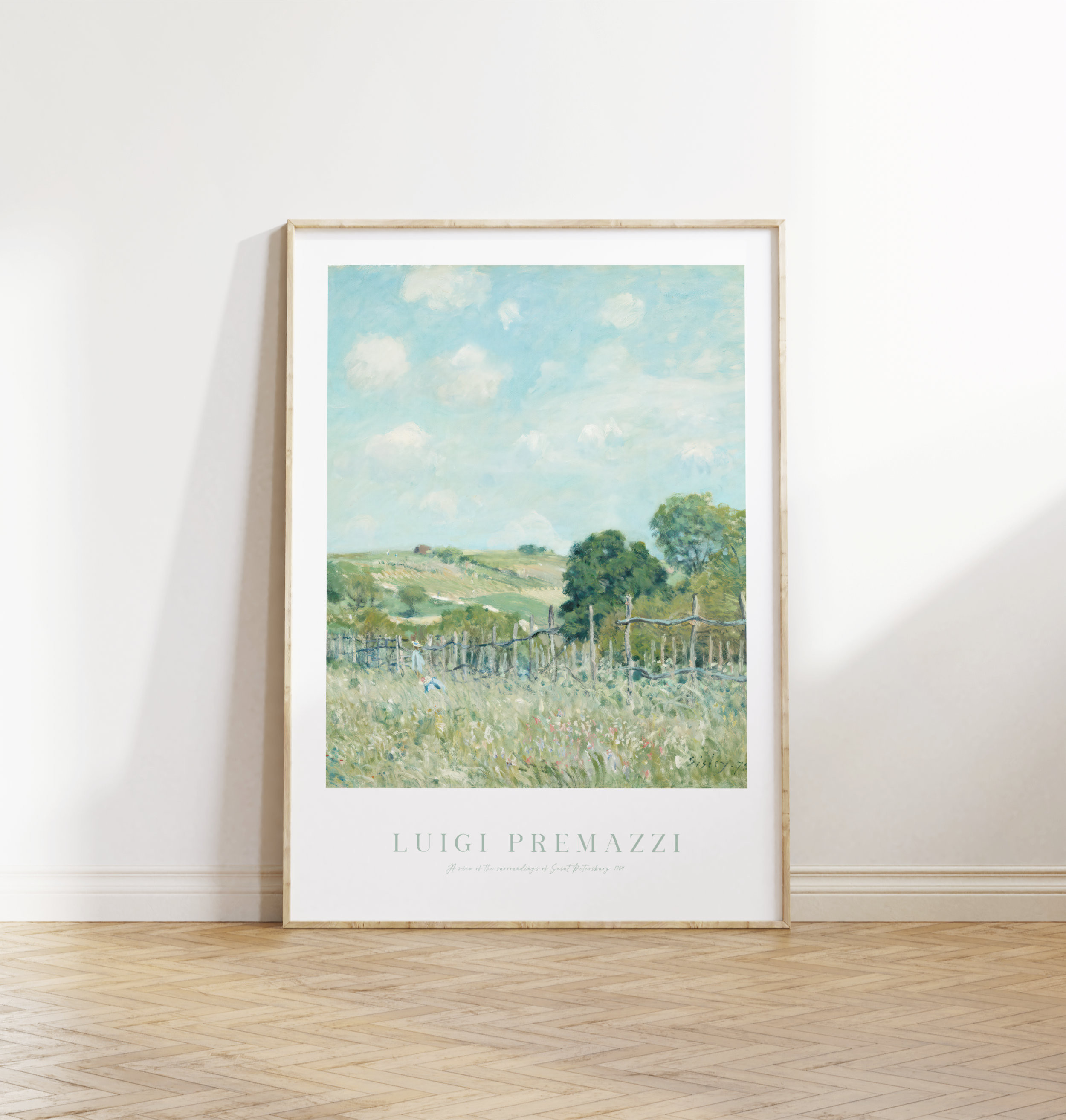 50%OFF インテリア　絵　油絵　 絵画 F4-080111　風景（緑の草原と青い空） 絵画