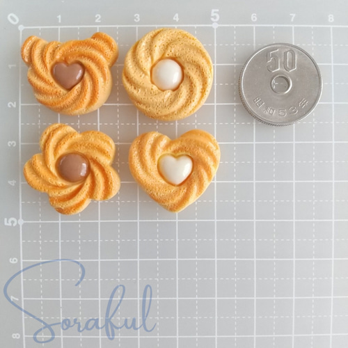 4個】リアルなクッキー ビスケット チョコクリーム ホワイトチョコ