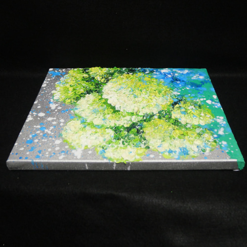油絵 油彩 油彩画 絵画 絵 【梅雨に咲くアナベル】 絵画 HR