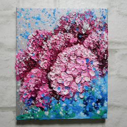油彩画 絵 絵画【梅雨のピンクの雨】 油彩画 絵 絵画【梅雨のピンクの雨】