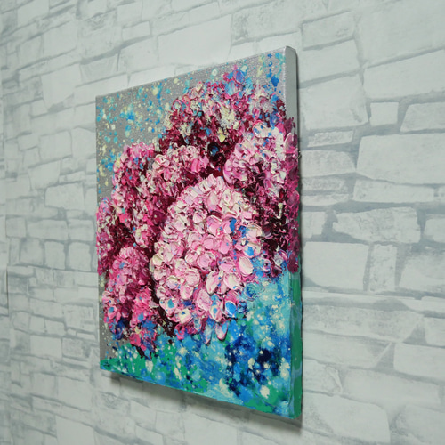 紫陽花、雨上がりのプレリュード［油彩画・原画］初夏のインテリア