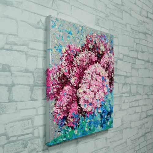 紫陽花、雨上がりのプレリュード［油彩画・原画］初夏のインテリア