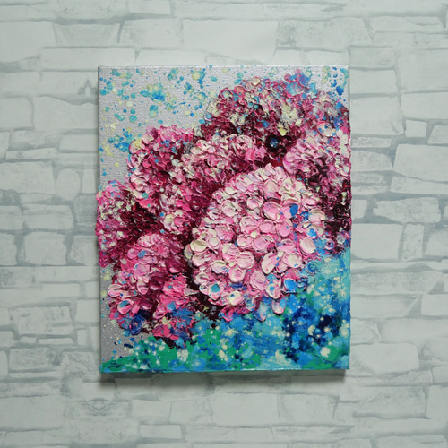 紫陽花、雨上がりのプレリュード［油彩画・原画］初夏のインテリア
