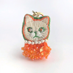 ビーズと刺繍猫のバッグチャーム(小) バッグチャーム Paddy 通販