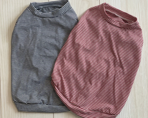 まーちゃん　ハンドメイド犬服 めくらじま わんちゃん服 Mサイズ 犬服 ペットウェア 2カラー