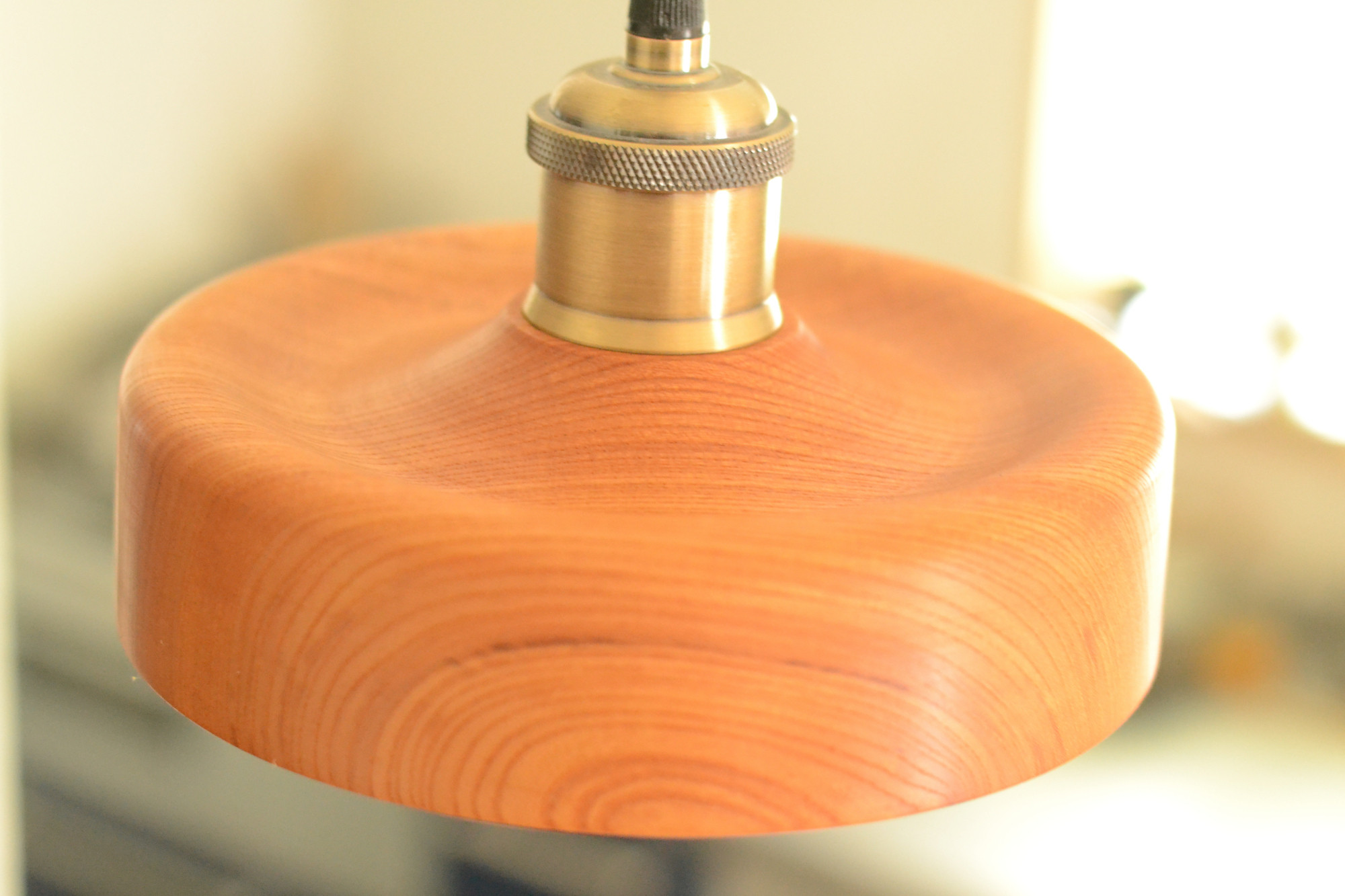 欅のペンダントライト、シェードΦ185(一点物) #0126